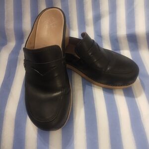 Dansko Black Leather Clog Mules